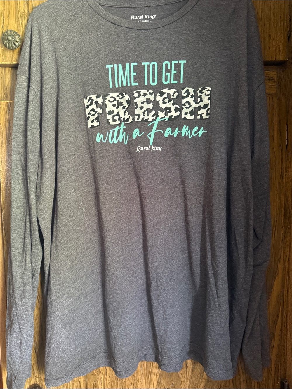Rural King Women’s Grey Long Sleeve 'Time to Get Fresh' Tee
